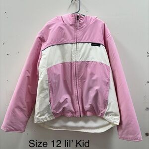 Lands' End Kids Pink and White Puffer Jacket